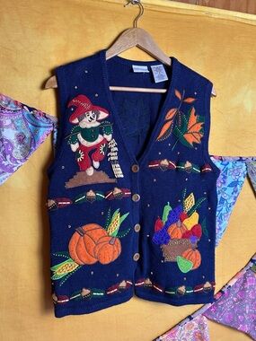 Bobbie Brooks Navy Blue Knit Sweater Vest